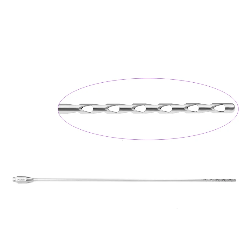 Tonnard Harvester Cannula Aggressive Multiple Ports Harvester Cannula for Liposuction Fat Harvesting with Sharp Edge End