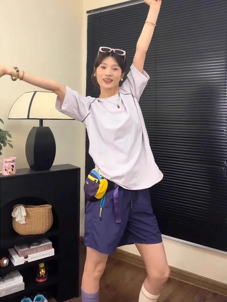 Qui Dry Ice Silk ort กางเกงผู้หญิงกางเกงกีฬากลางแจ้งบางแบดมินตันขี่จักรยานสี่ห้าแยกฤดูร้อน orts