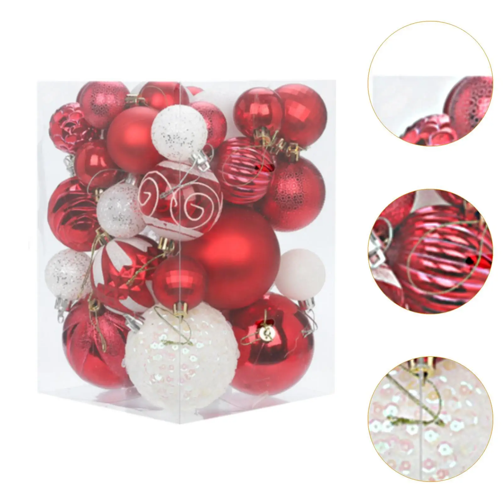 36x Hanging Ornaments for Christmas Tree Baubles for Home and Garden