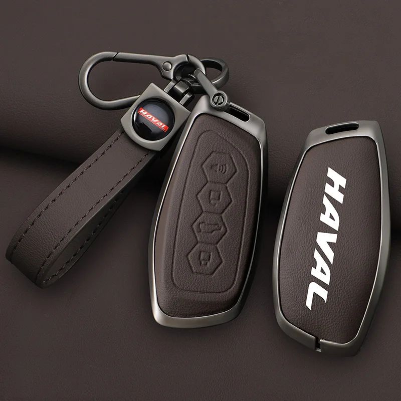 Zinc Alloy Leather Car Key Case Cover for Great Wall Haval/Hover H1 H6 H7 H4 H9 F5 F7 H2S Car-covers Shell Accessories