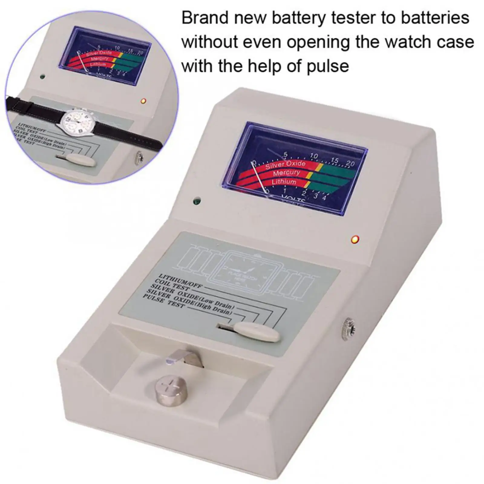 Workers Repairing Watch Analyzer Button Battery Tester Tools