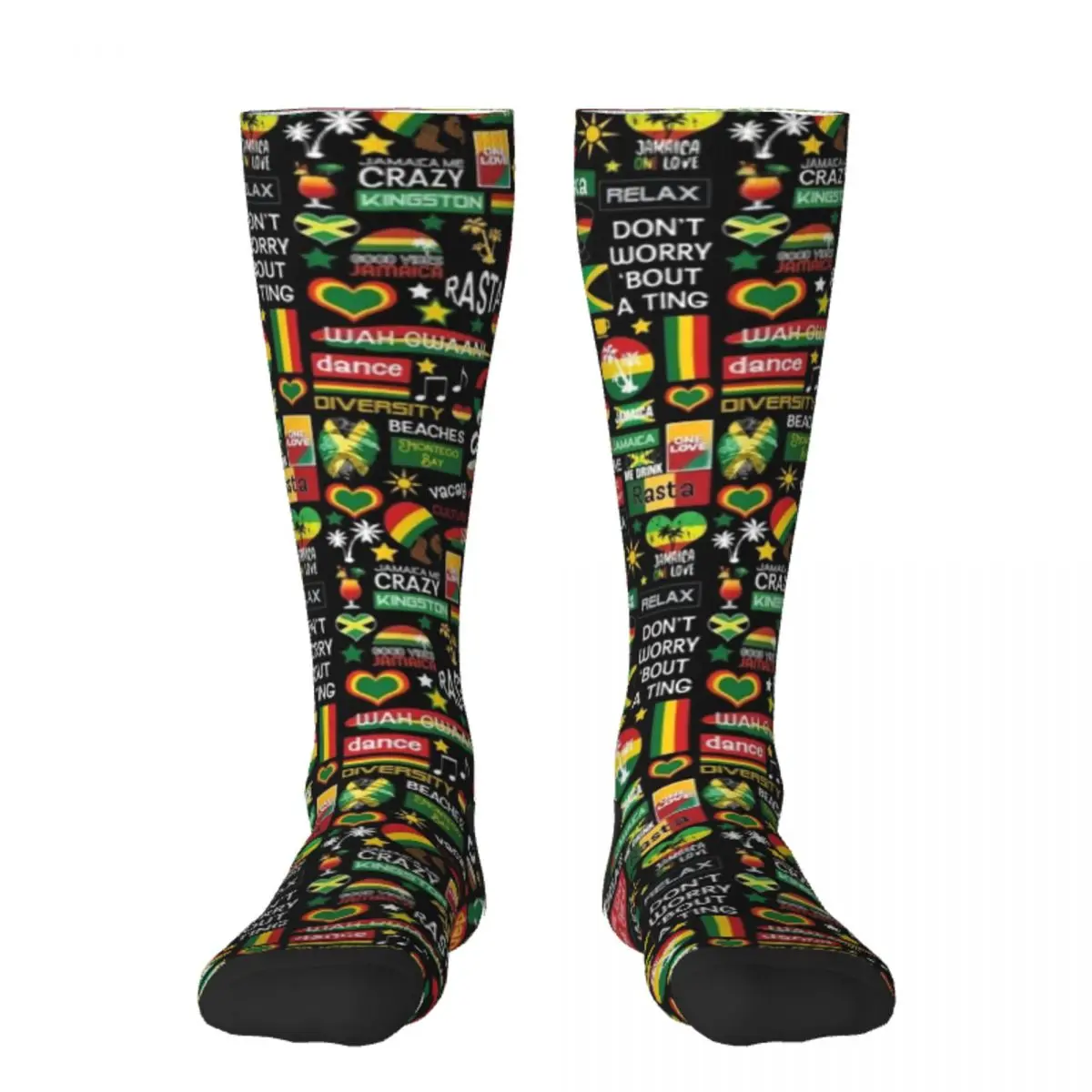 

Jamaica One Love Culture Pattern Socks funny sock New year's Men Socks Women's