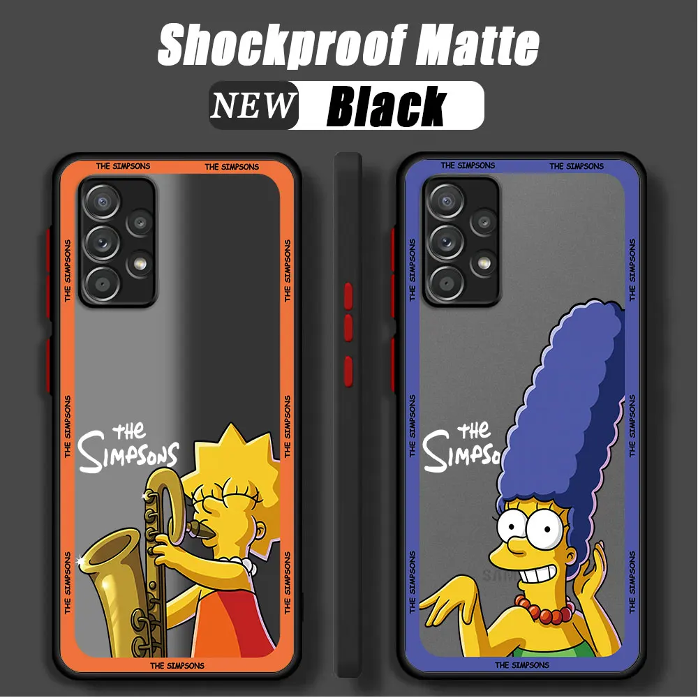 Etui na telefon Homer Simpsons Marge Simpson do Samsung Galaxy A14 A55 A21s A12 A50 A30s A24 A73 A54 A22 A13 A52 A35 Cover Frosted