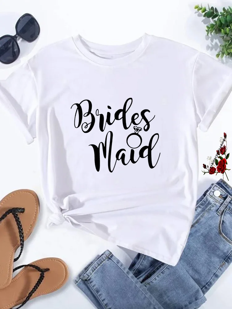 Birde Team Bride Letters Graphic Printed Women T-shirt Girls Wedding white Tops Bachelor Party Harajuku Casual Ladies Tshirts