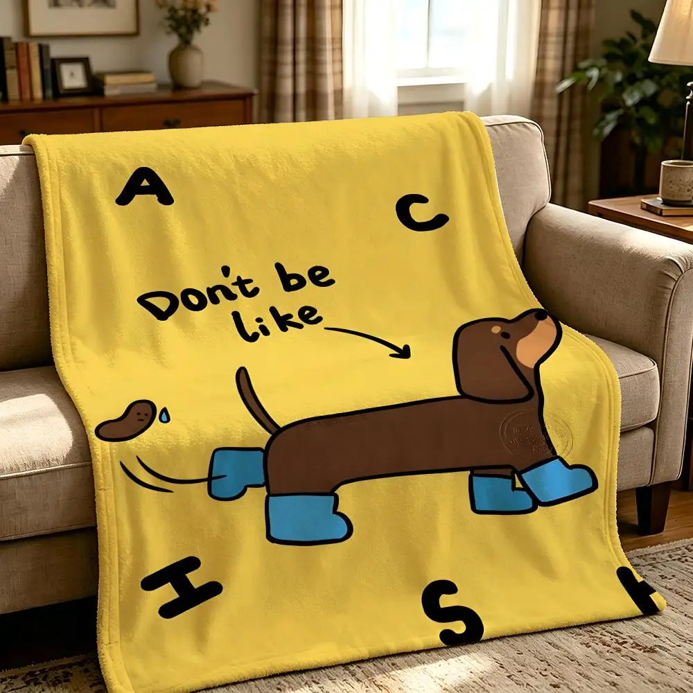 animal S-Sausage dogs-s Throw Thick Comfort Flannel Quilt, Multi-scene Use Indoor Outdoor Daily Nap