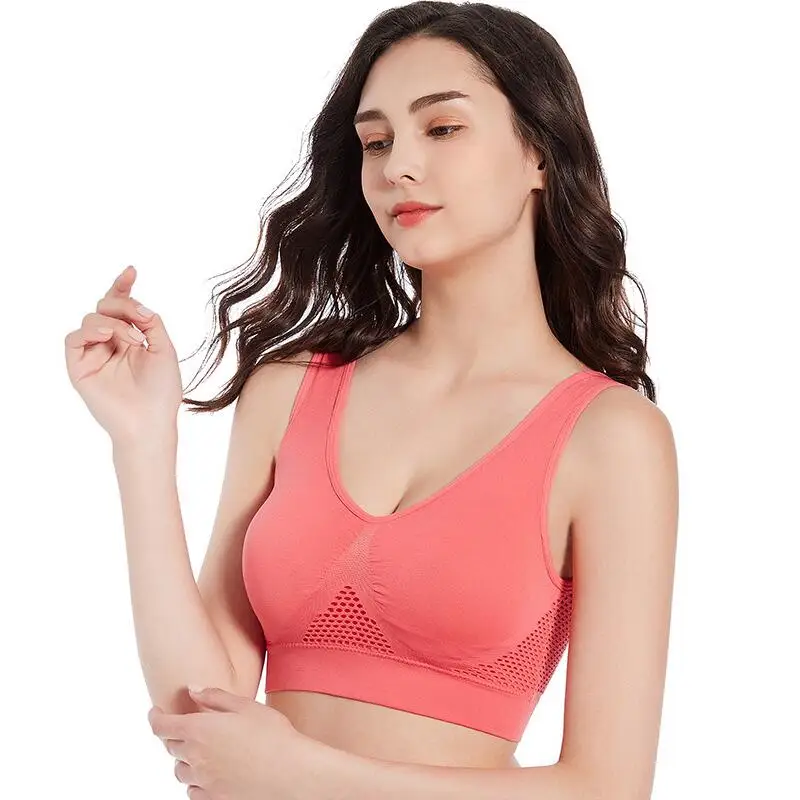 Plus Size Sport-BHs für Frauen S-6XL BH drahtlose sexy rücken freie Push-up nahtlose Mesh-Top-BH ohne Knochen Rahmen BHs