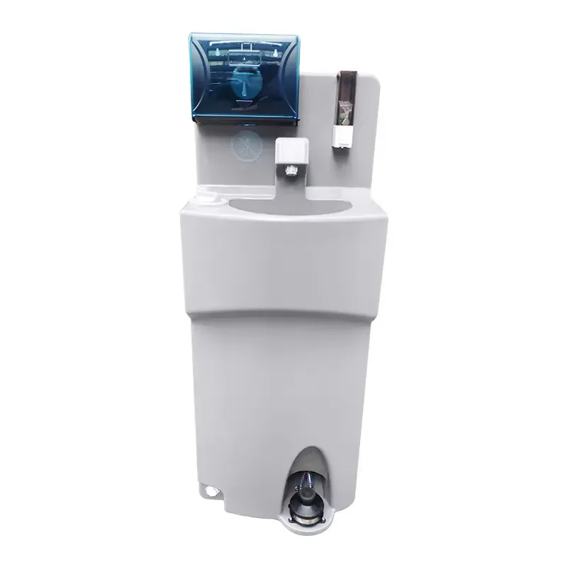 Portable acrylic solid surface washbasin single hole foot pedal outdoor camping sink drum design