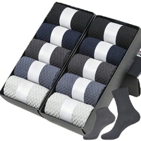 1/5Pairs/Lot Men's Bamboo Fiber Socks 2025 New Compression Autumn Long Black Business Casual Man Dress Sock Gift Plus Size 40-45