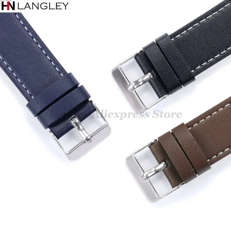 Genuine Leather Watch Strap 20mm 22mm for Huawei Watch GT2/GT3 Quick Release Bracelet for Samsung Galaxy Watch 42/46mm for Seiko