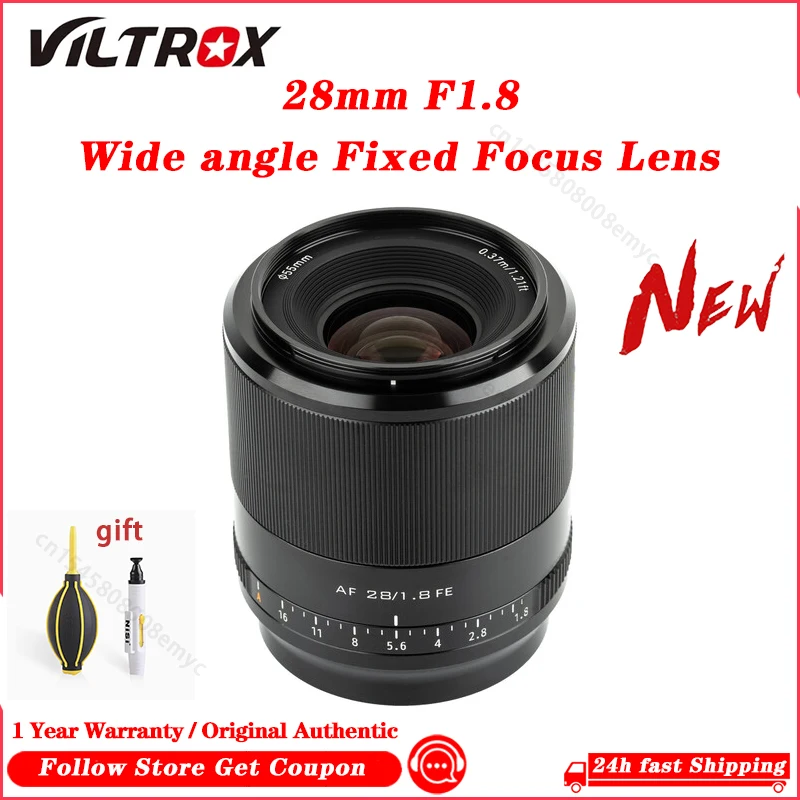 VILTROX 28mm F1.8 Wide angle Fixed Focus Lens AF Full Frame For Sony E Mount Camera Sony Lens A6000 A6400 Camera Lens