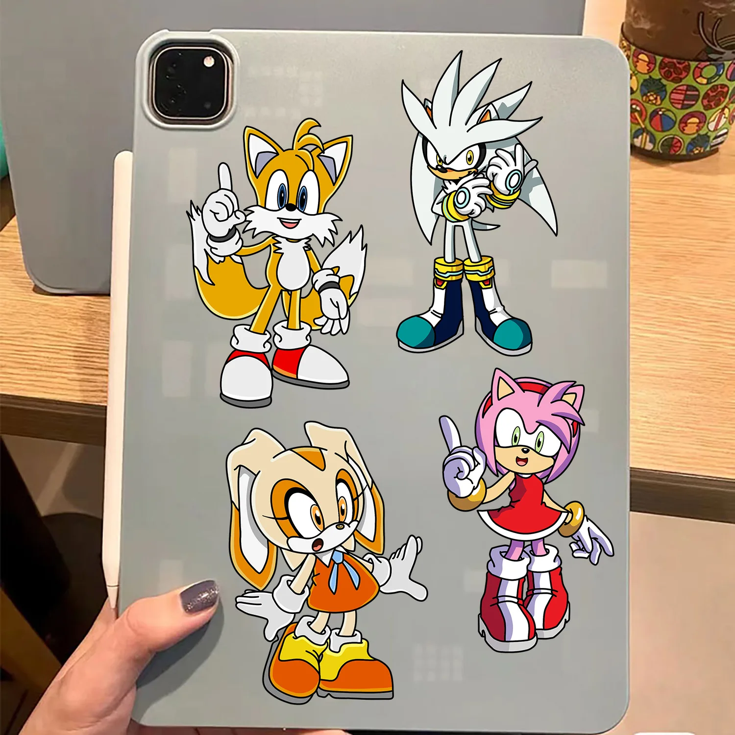 Sonic cartoon adesivos para pais e filhos, 8pcs, quebra-cabeça, diy, diy, diy, exercício, habilidades, planejador, adesivos