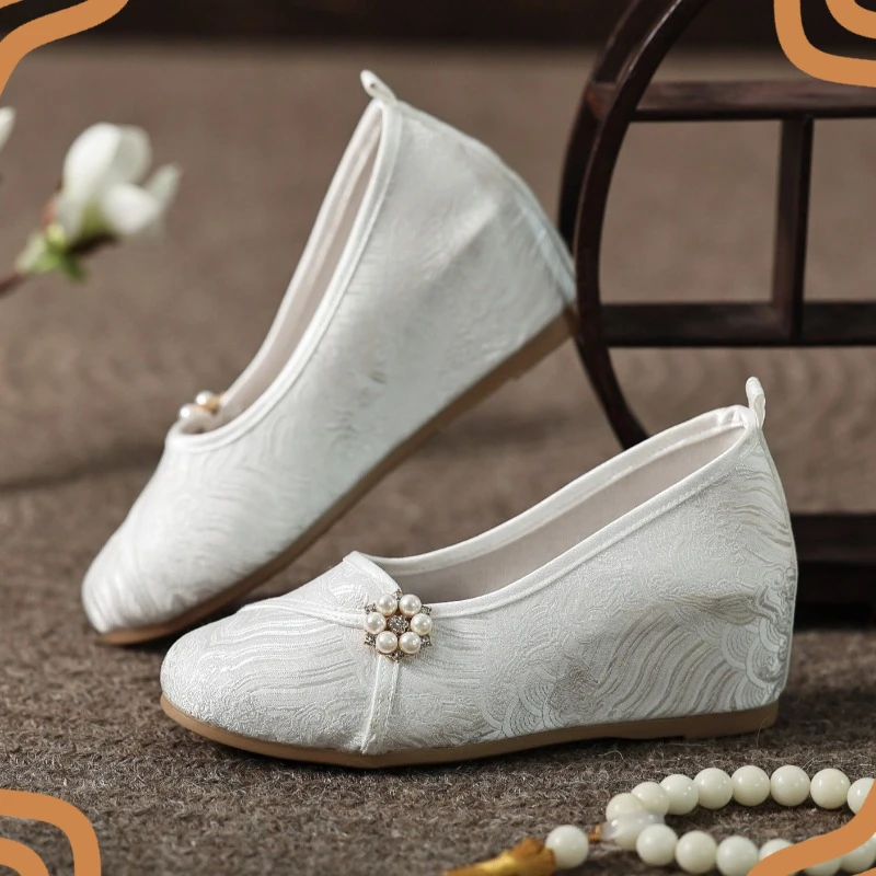 Fashion Women's Shoes Exquisite Pearl Round Toe Flat Shoes for Woman Elegant Vacation Casual Shoe Designer Shoes Zapatos Mujer