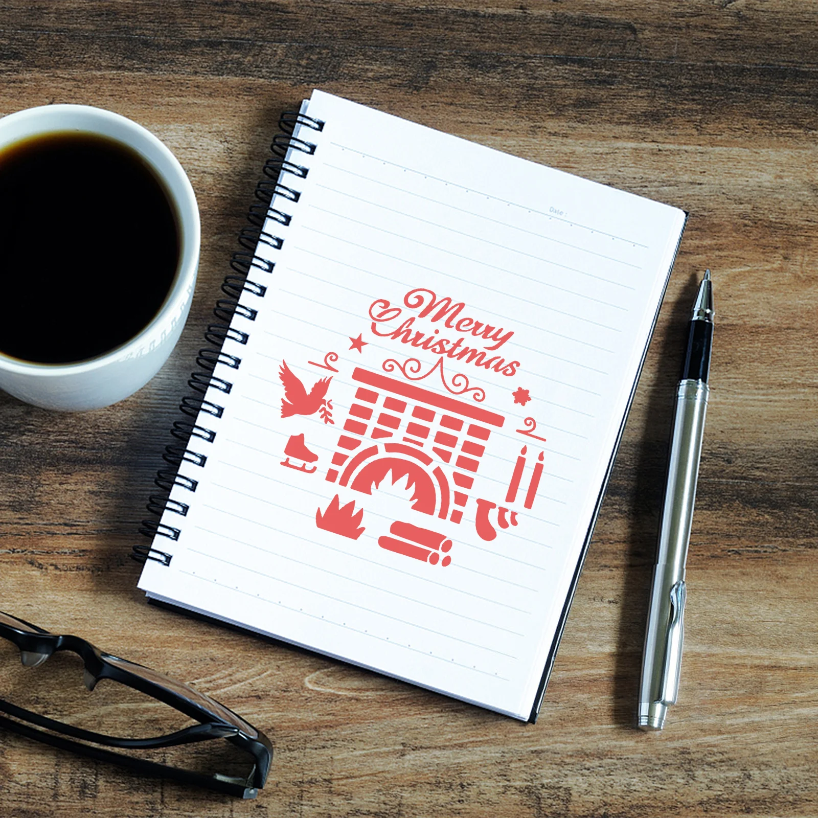 

12 pcs Christmas Stencils Reusable Plastic Painting Templates For Diy Wall Decor Kids Crafts Holiday Party Supplies Art Tools