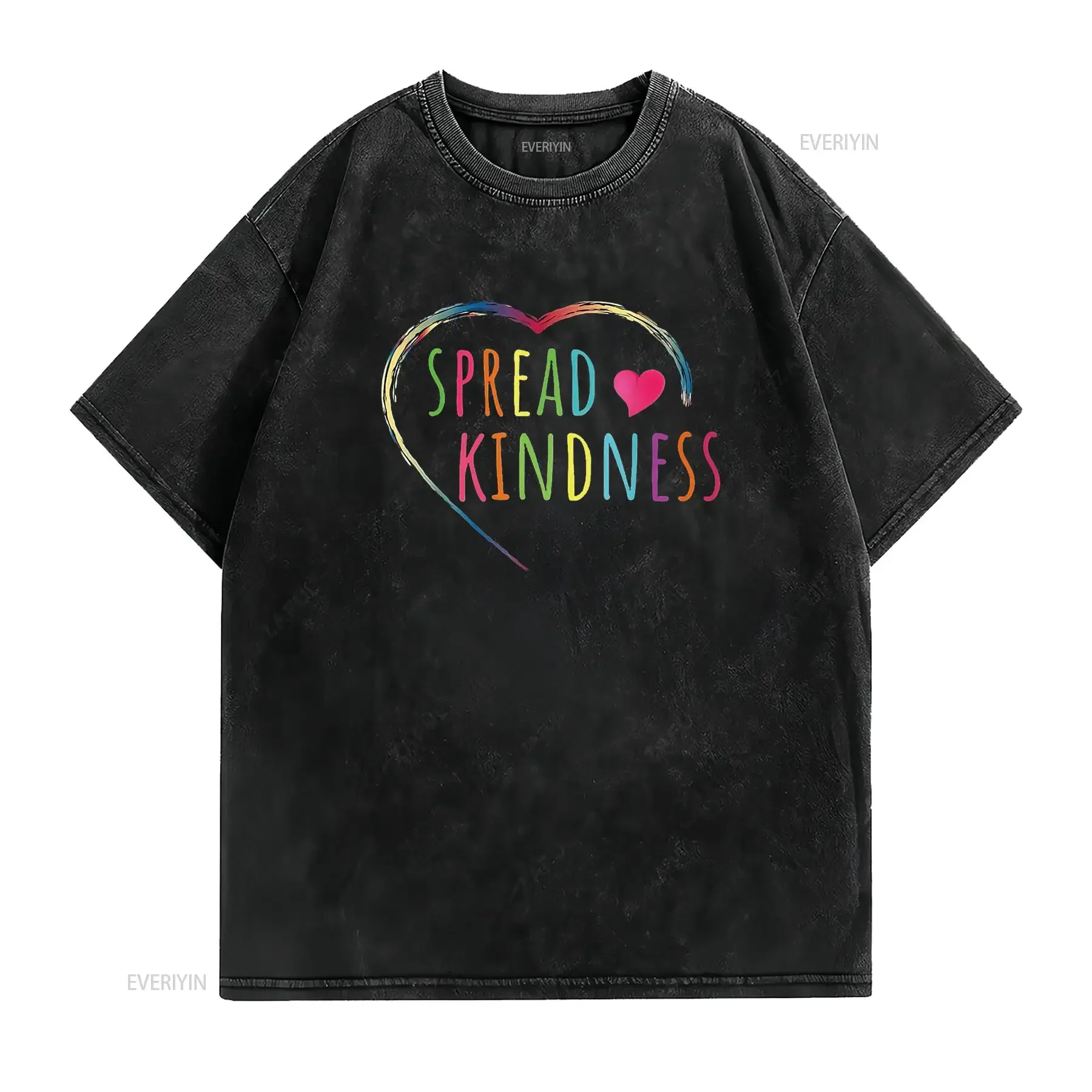 Spread Kindness T Shirt Kids Anti Bullying Black X Large vintage Washed homme Versatile Soft Comfortable graphic Unisex