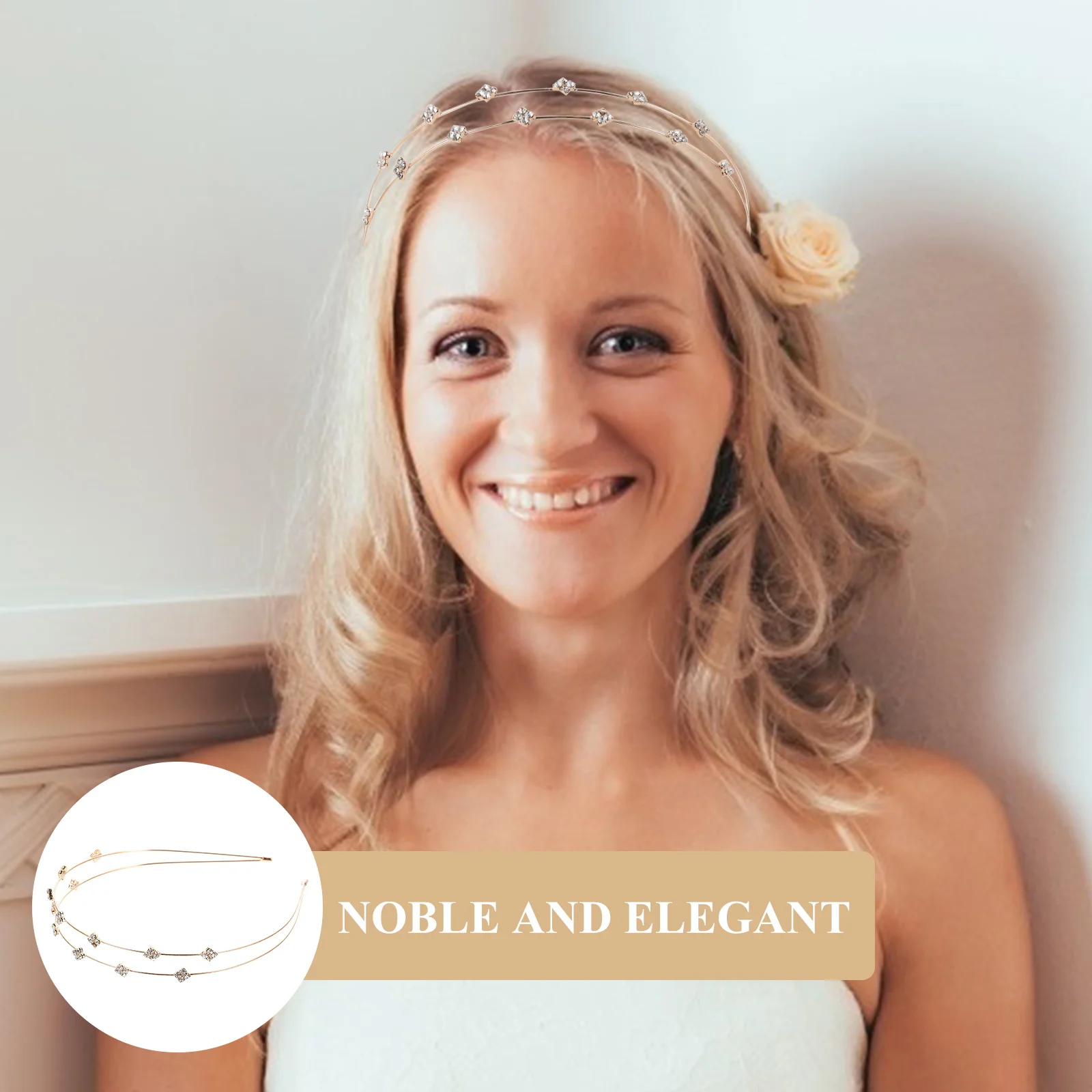 

4 Pcs Rhinestone Headband Headbands with Hair Accessories Hoops Rhinestones Bridal Brides Girls