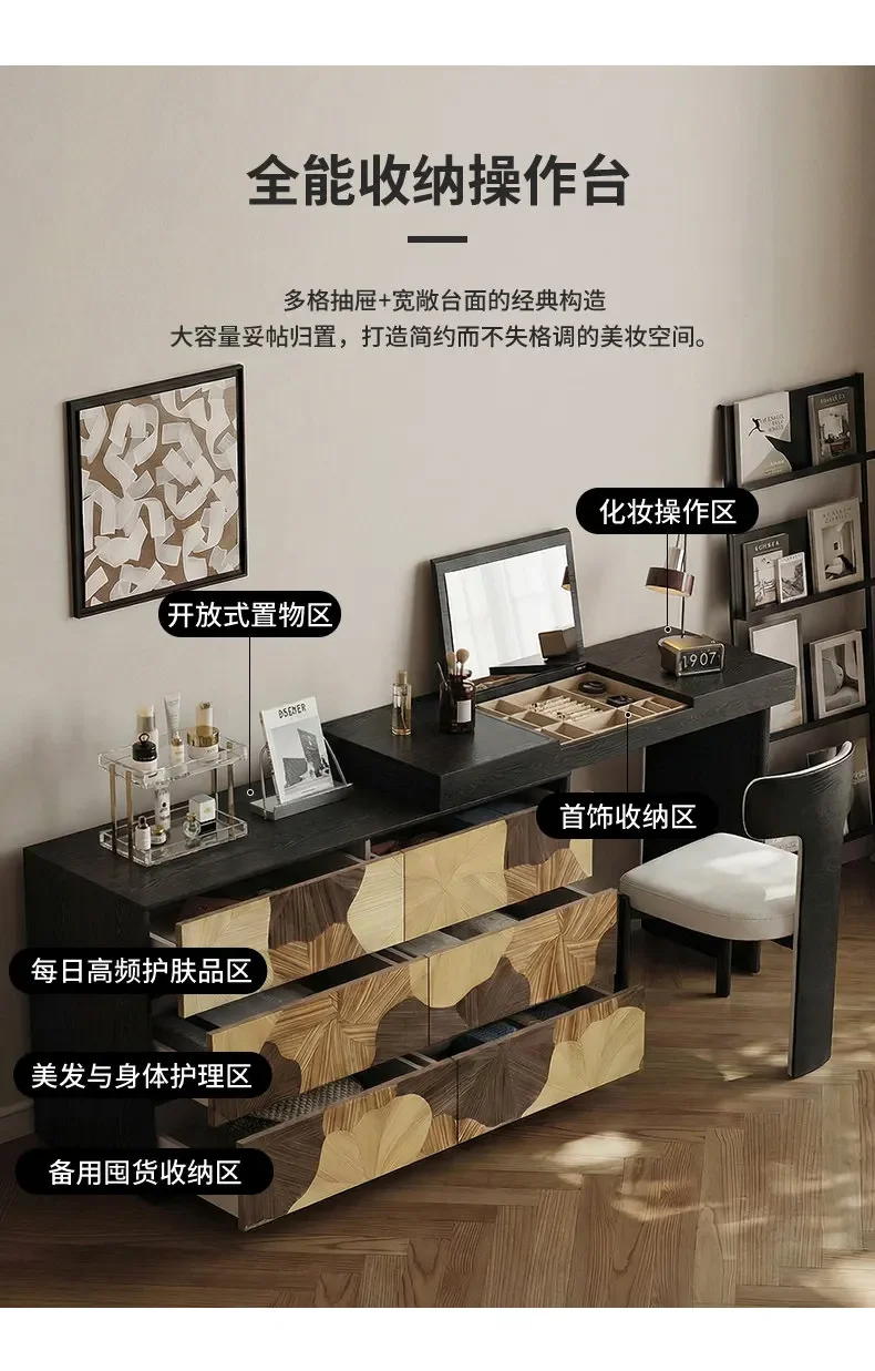 Solid wood antique dresser master bedroom bedside chest integrated art storage