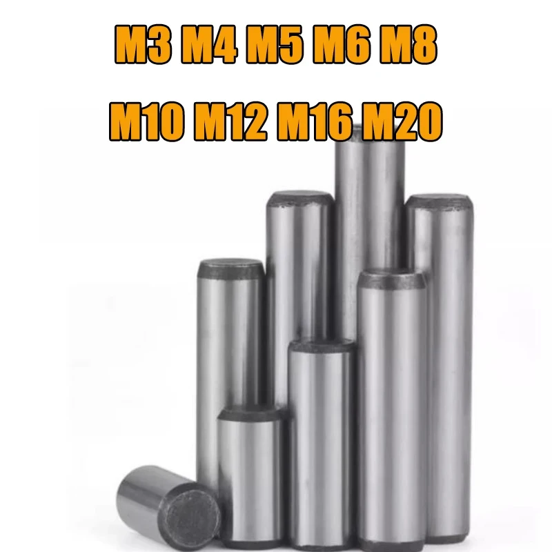 M3-M20 High Strength Quench Hardened Steel Solid Cylindrical Dowel Pins / GB119 Fixed Parallel Pin for Precision Positioning