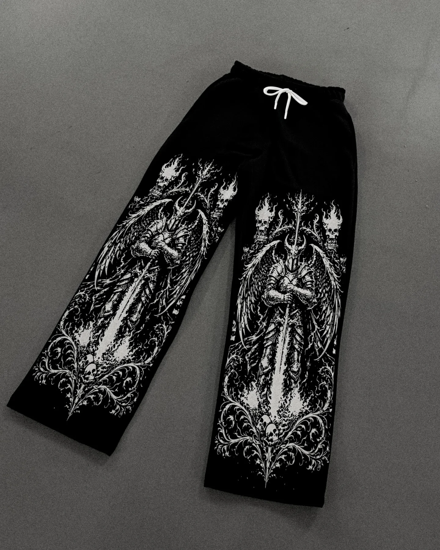 2026 Y2K Schwarz-Weiße Totenkopf-Gothic-Freizeithose Herren Amerikanische Retro-Punk-Dunkel-Jogginghose Harajuku-Trend-Sweatpants – Detail 6