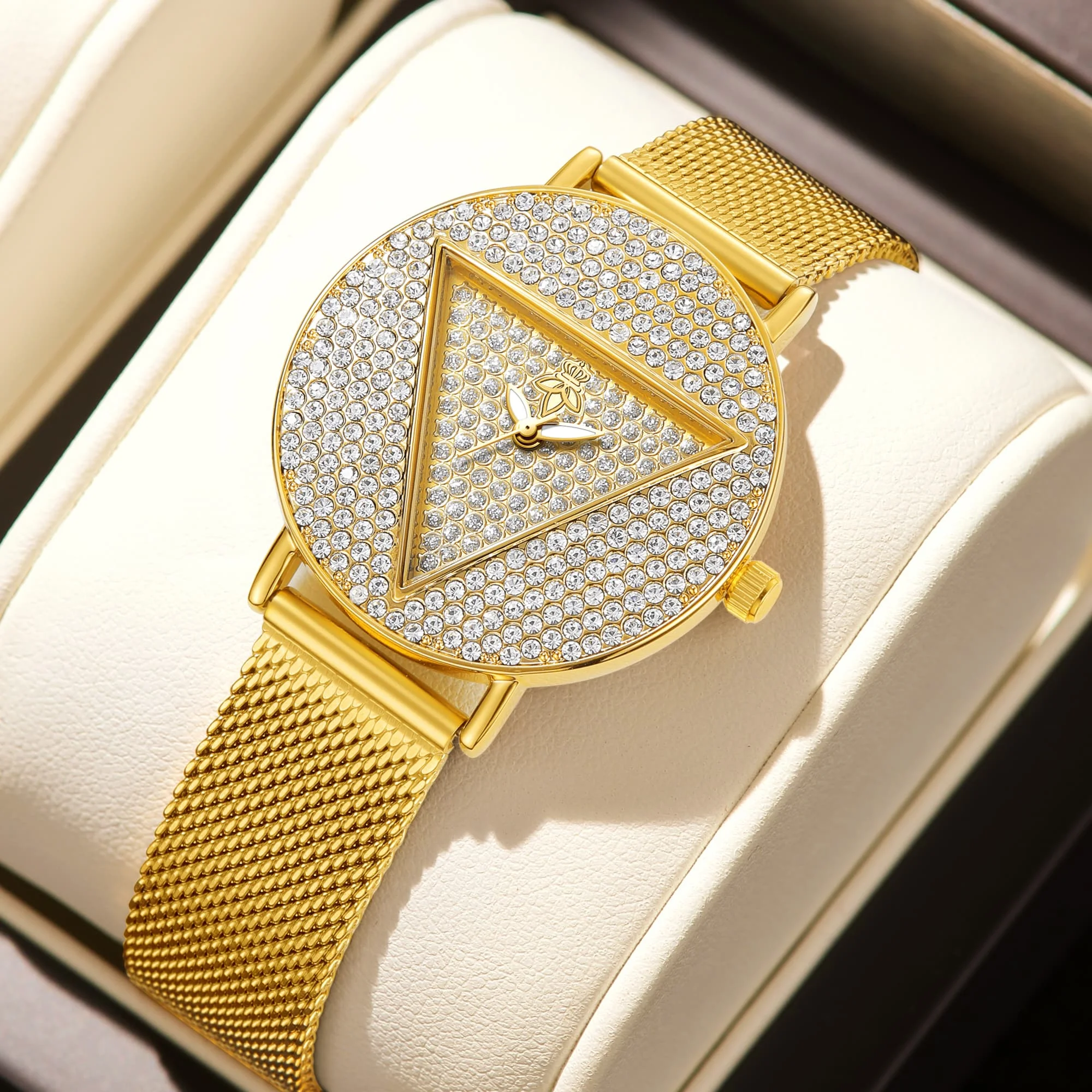 

Женские модные водонепроницаемые спортивные кварцевые часы YaLaLuSi с бриллиантовым циферблатом, тонкий металлический сетчатый ремешок, наручные часы, бесплатная доставка