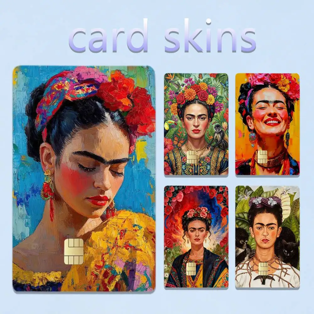 Iconic Mexican Artist F-Frida Kahlos  4pcs 1Set Film Skin for Debit Credit Bank Visa Card Decal Cover