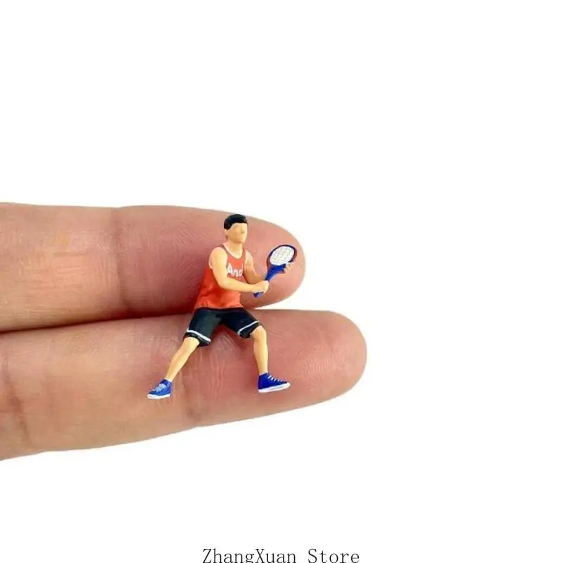 Tennisspieler-Figurenmodell, Maßstab 1:64, bemalte Miniaturfigur, Miniaturszenen, 3XUF – Detail 8