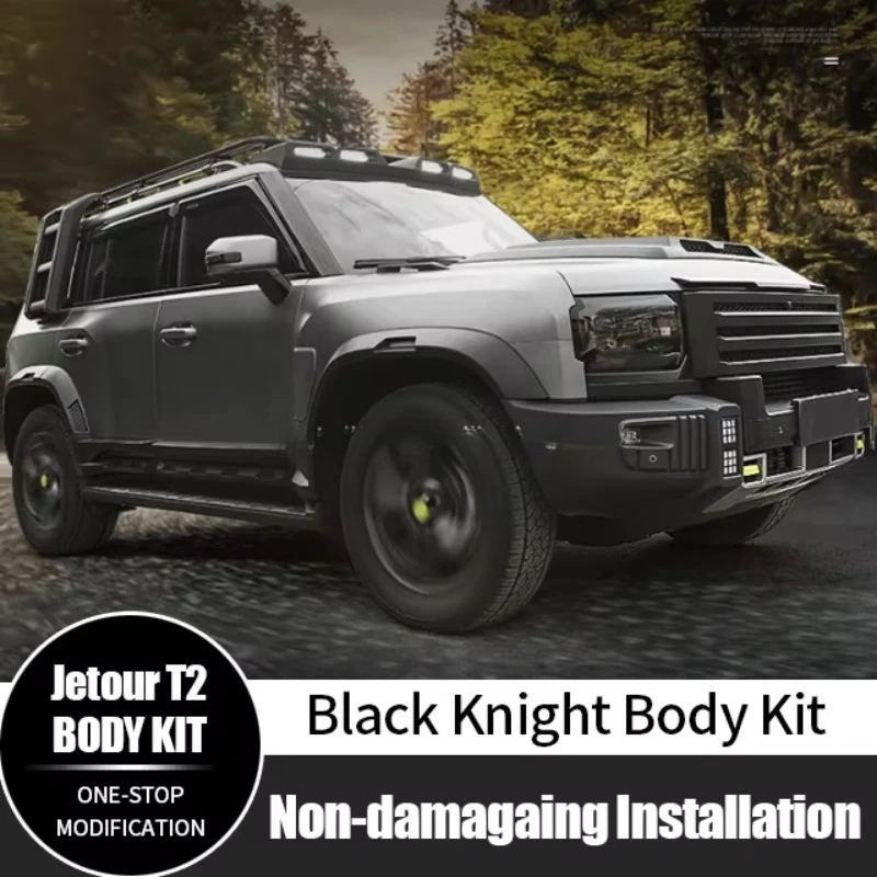 New Design Upgrade Front Bumper Grille Rear Wing Fender Black Knight Style Body Kit for  2025 Traveller T2 Accessories