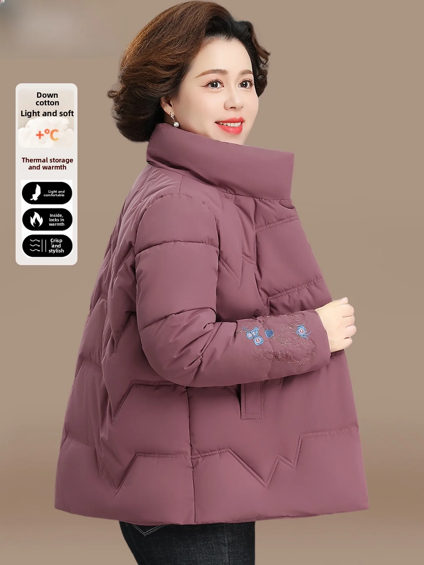 

Зимняя хлопковая куртка для женщин: теплая, модная, для среднего и старшего возраста, верхняя одежда