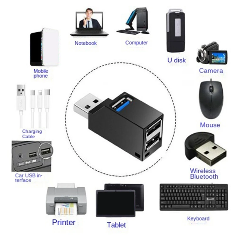 

Адаптер-удлинитель USB 3,0 с тремя портами, USB 2,0