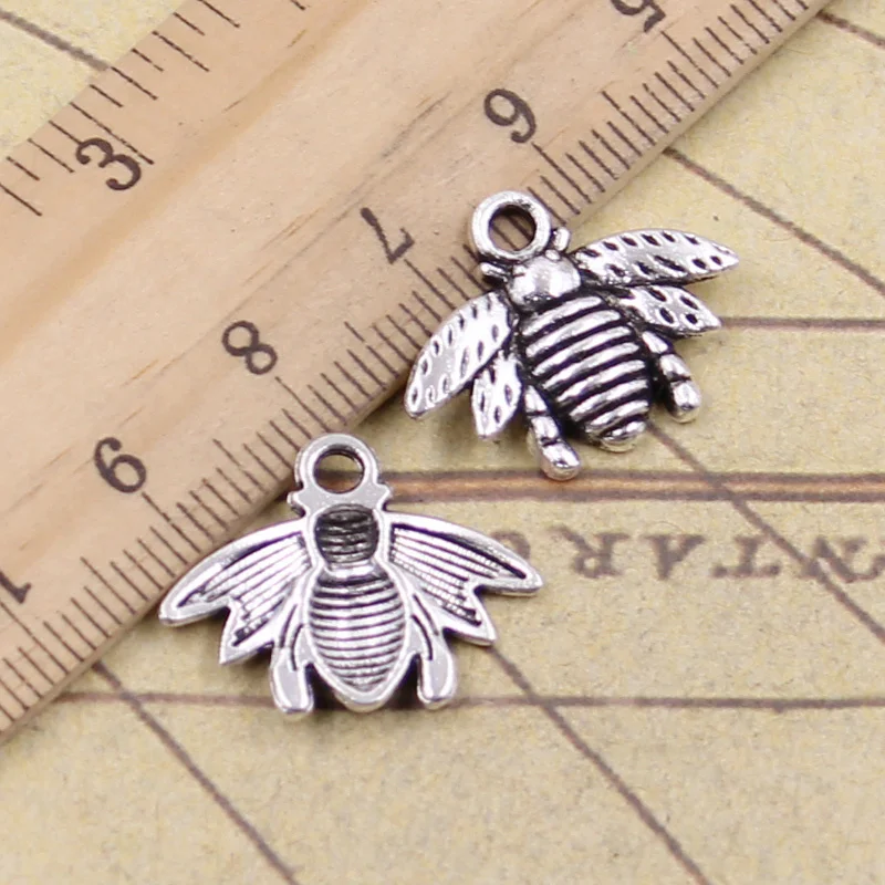 30pcs Charms Bumblebee Honey Bee 21x16mm Tibetan Silver Color Jewelry Antique Pendants DIY Craft Handmade Making