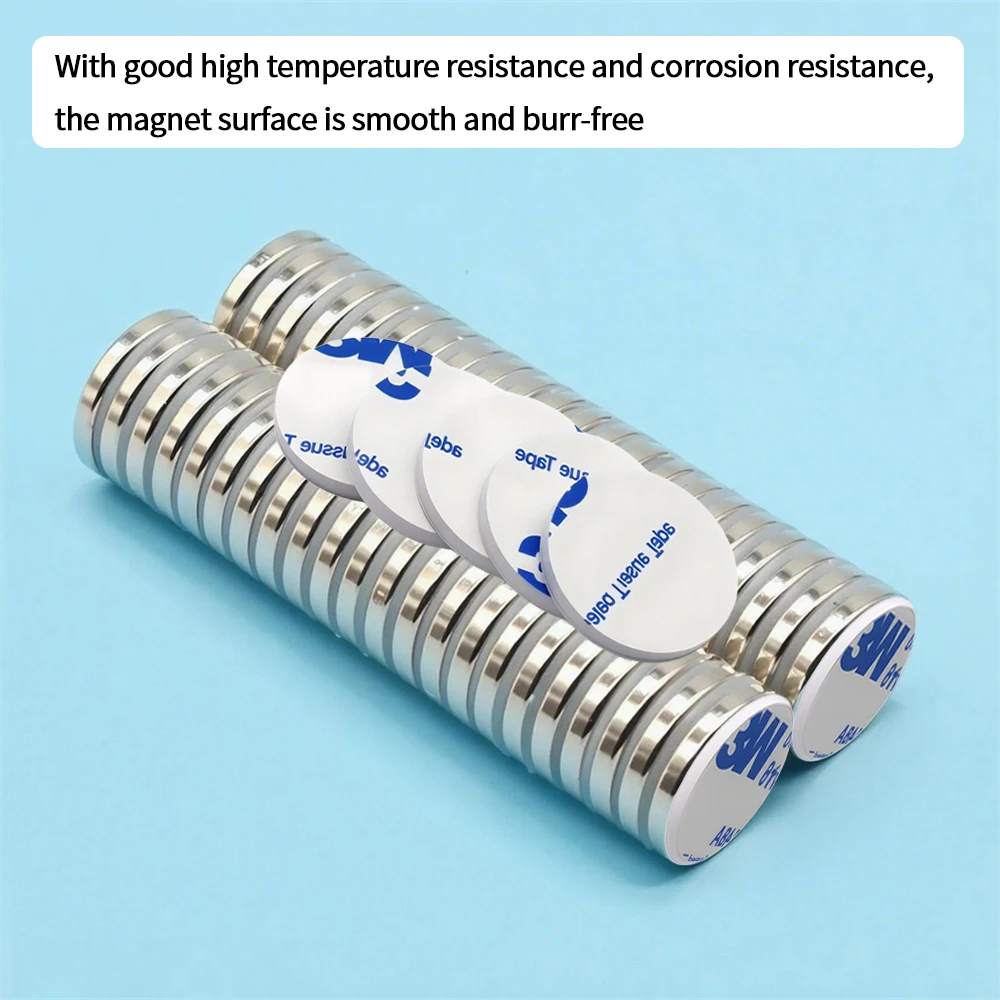 25x4mm Super Powerful Round Neodymium Magnet  With double-sided adhesive Magnet N35 Strong Permanent Magnetic imanes