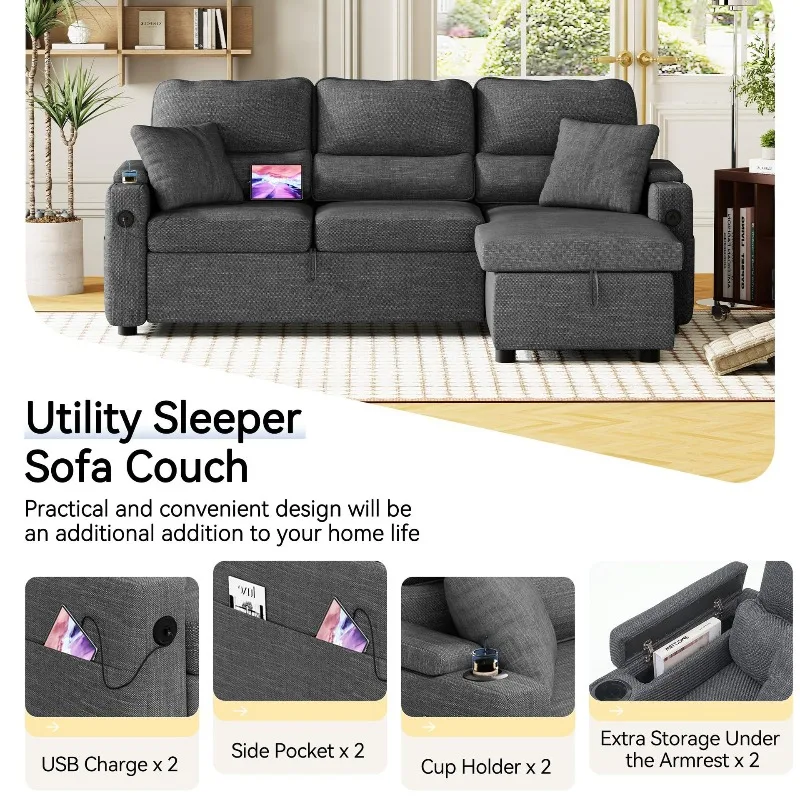 Vacuum compression sofa bed living room balcony tatami single simple corduroy