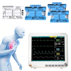 ECG 7 Step Ruler Plastic Ruler Measuring Tool Portable Pocket ECG EKG Card Ruler ECG Reference Guide for ECG/EKG Interpretation