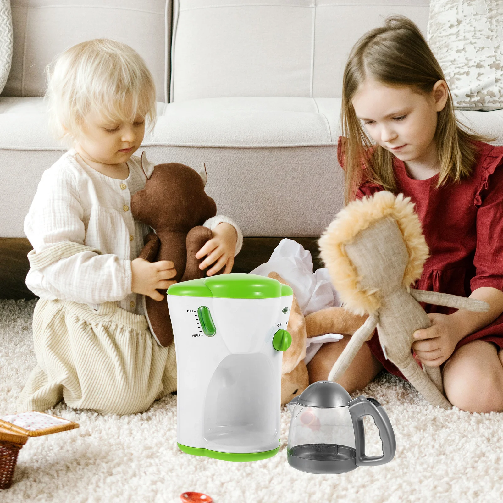 子供用コーヒーメーカー遊び道具、しっかりとした質感、明るい外観、創造的なデザイン、子供のための楽しいギフト、ミニチュアコーヒーメーカーおもちゃ