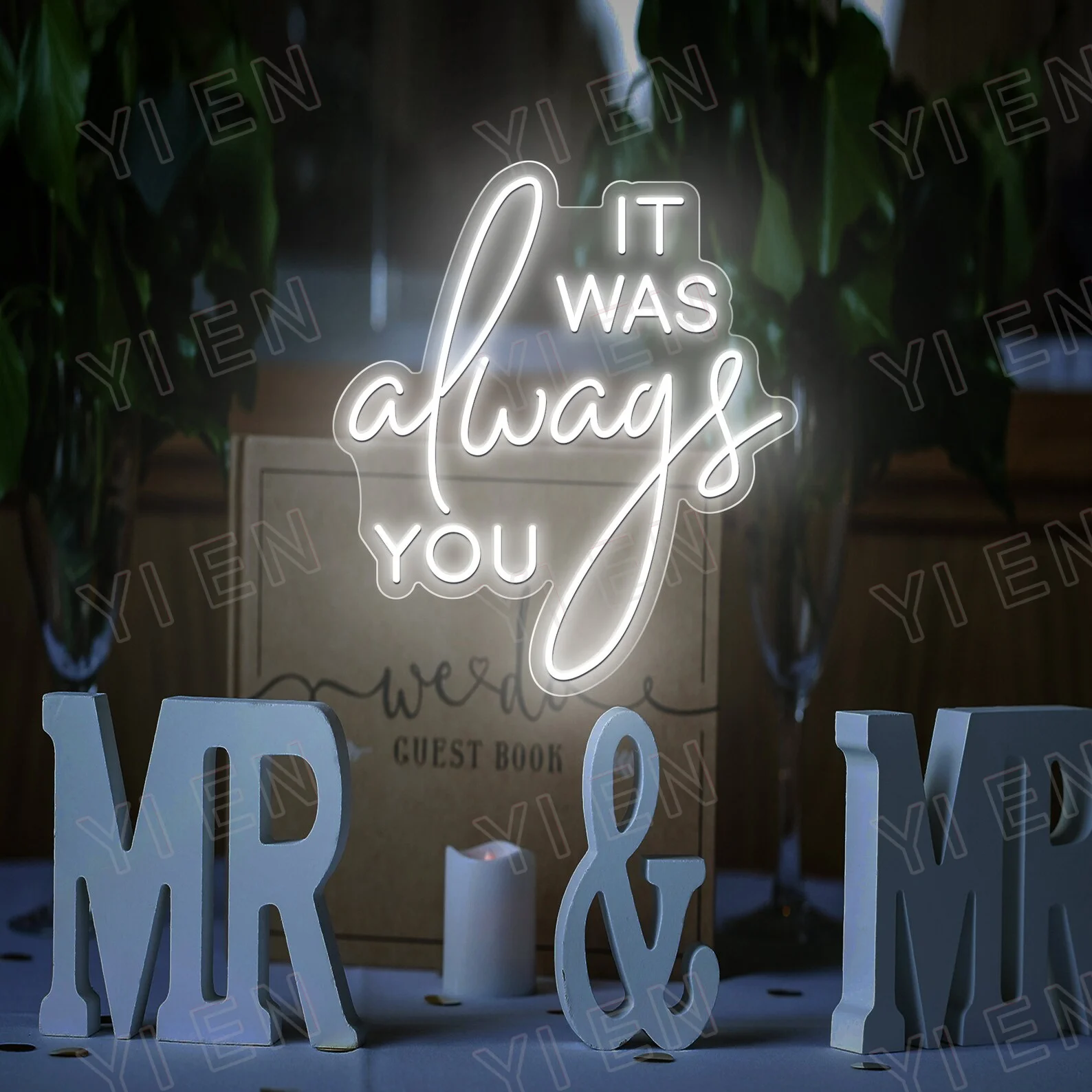 It Was Always You Neon Sign Custom Wedding Decor, Neon Lights Wall Decor, LED Sign Personalized Wedding Gifts, Wedding Sign Wedd