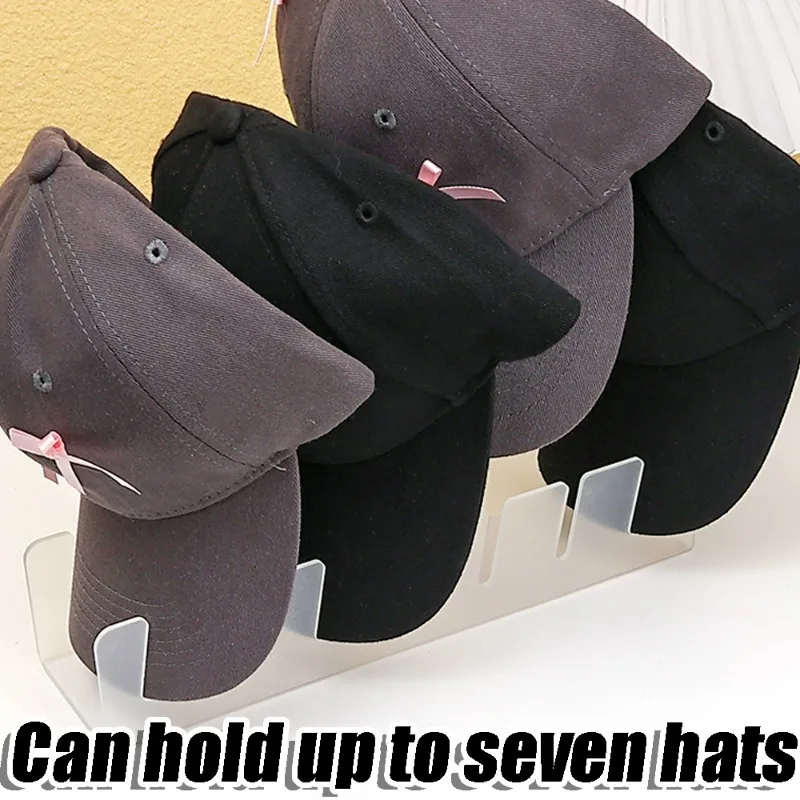 Space Saving Hat Display Stand Baseball Cap No Need To Install Acrylic Hat Rack Suitable for Bedroom Wardrobe Dressing Table