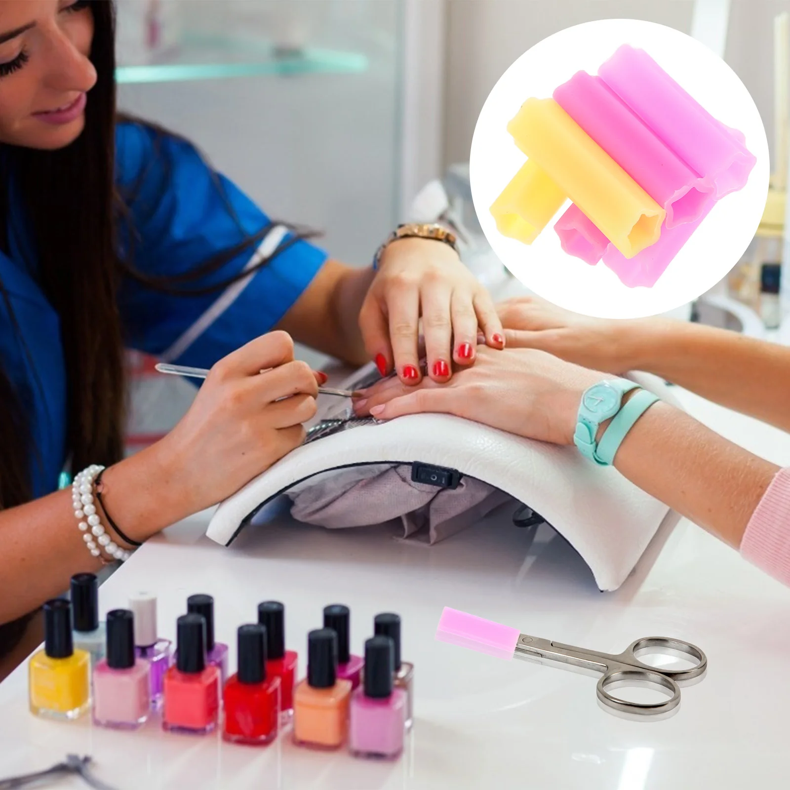 

Silicone Cuticle Scissor Cover For Manicure Tweezers Protective Tip Sleeve Non-Slip Durable Tool Protector Case