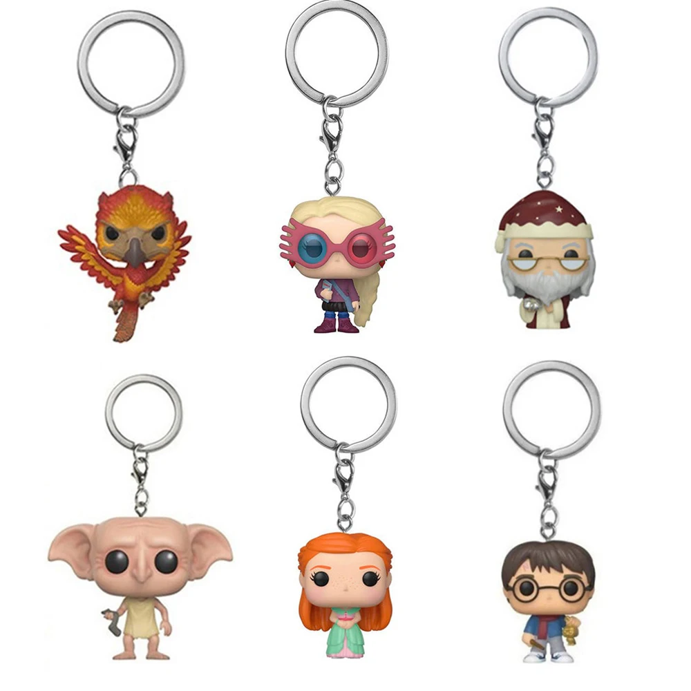 Pocket Keychain Owl Hedwig Fakes Ginny Weasley Luna Figure Model Toy