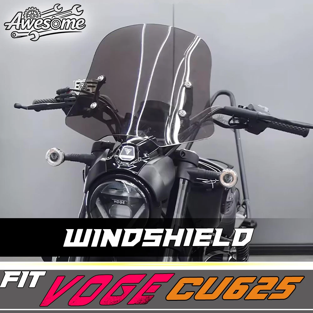 For Fit VOGE CU625 Modified Transparent Primary Color And Smoke Black Windshield