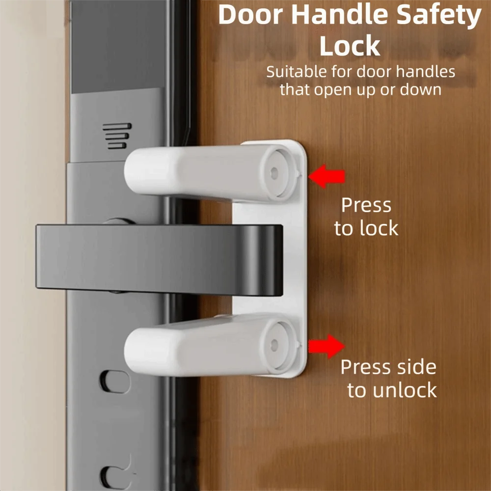 

2Pcs Strong Adhesive Childproof Door Handle Lock Strong Load-bearing No Drill Baby and Children's Safety Lock
