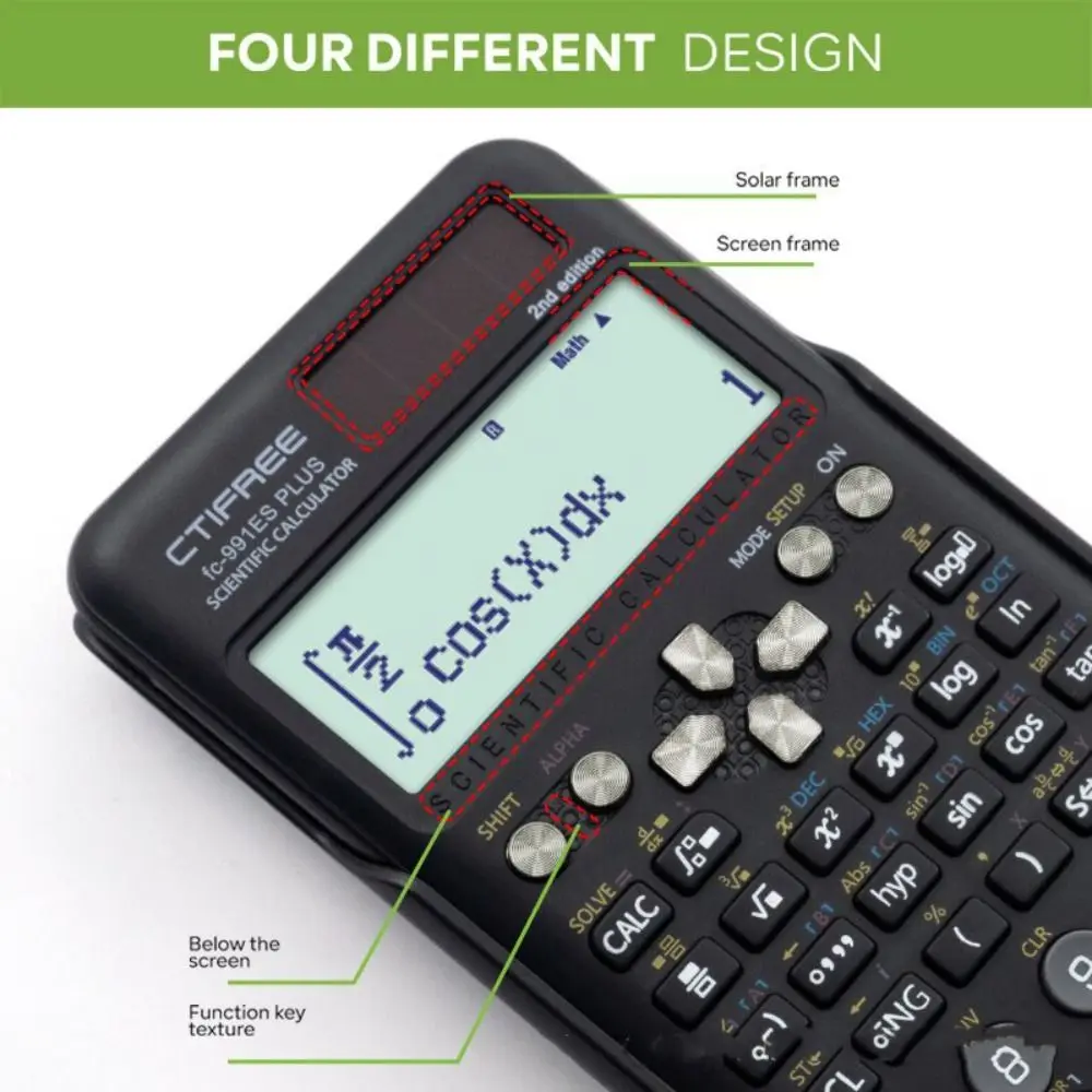 Calculadora científica portátil 991ES Plus-2nd Edition con funda protectora, función 417, calculadora, papelería para estudiantes