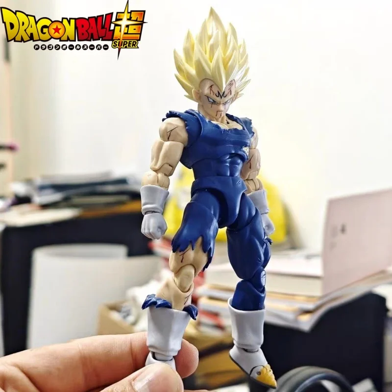 

New Black Hole & TK Dragon Ball Z SHF Super Saiyan SSJ Majin Vegeta Full Power Battle Damage Anime Action Figures Models Gift To