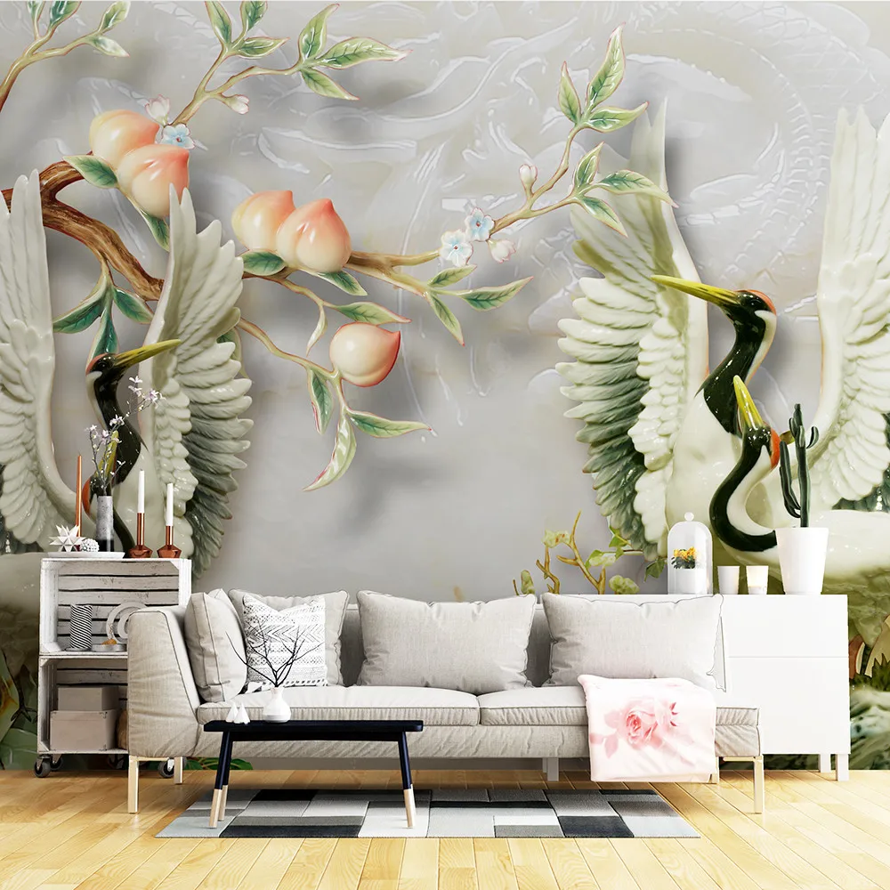 

Масштабные настенные обои Xuesu по индивидуальному заказу с черной текстурной фоновой стеной