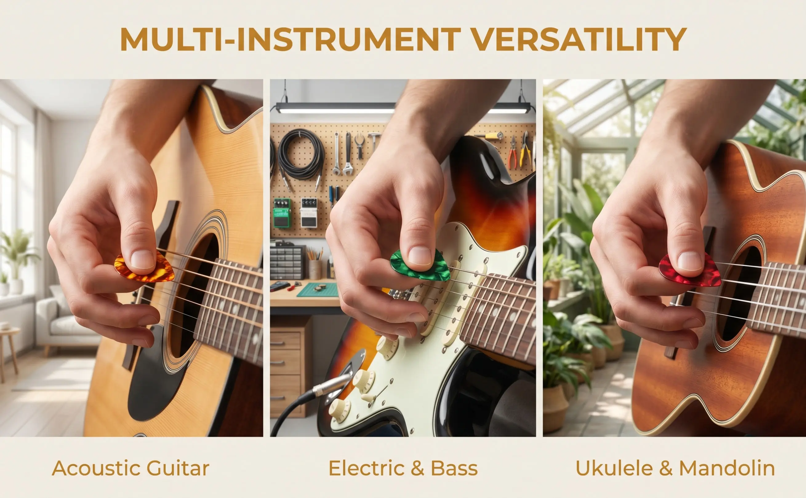 Electric Guitar Pick Pack - ชุดปิ๊กกีตาร์สแตนเลส 10 ชิ้น สำหรับกีตาร์โปร่ง กีตาร์ไฟฟ้า และเบส