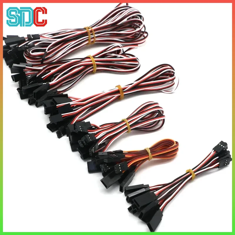 

10pcs Servo Extension Cable Set Female Pair to Male Compatible with Jr Futaba RC Servo for Toy Model 100mm-1000mm Sizes