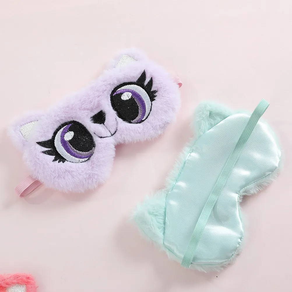 1Pcs Cartoon Big Eye Design Sleeping Eye Shade Comfortable Adjustable Elastic Band Travel Flight Nap Sleep Cover