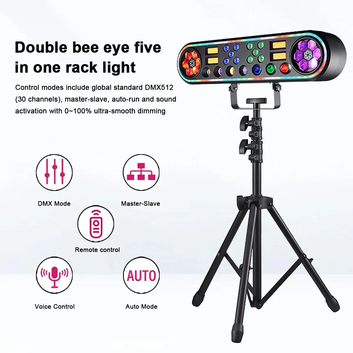 150W Disco Party with Stand RGBW 5 in 1 Moving Head DJ Light LED Beam Strobe Stage Effect Lighting for Disco Wedding Bar view 5