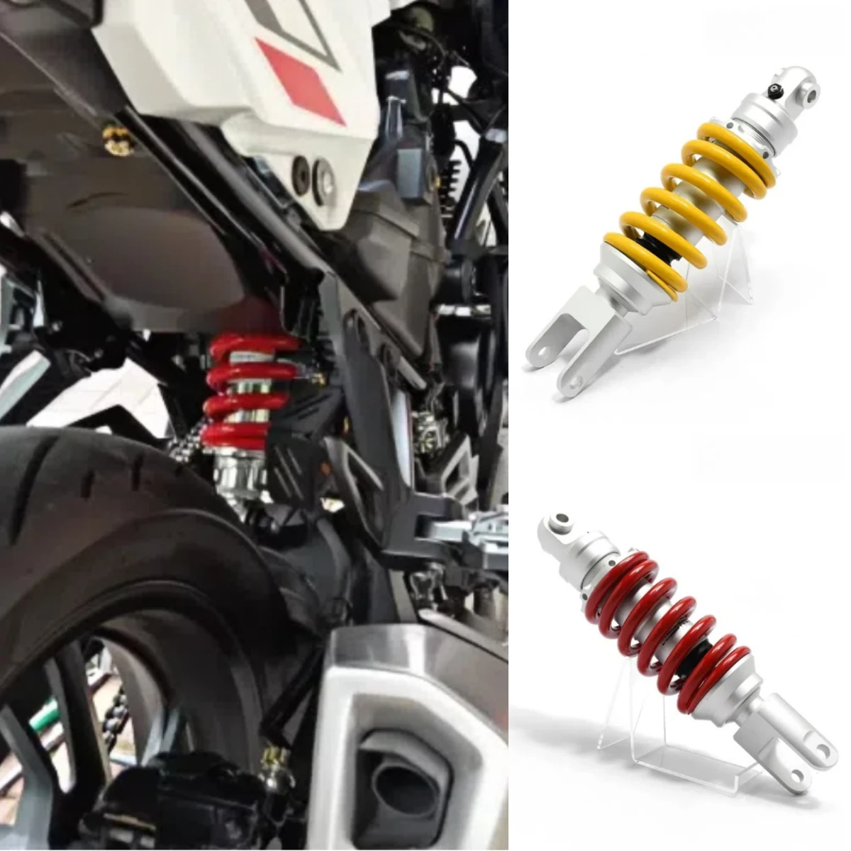 

Universal 265MM Motorcycle Adjustable Rear Shock Absorber Oil-gas Mixing Rear Shock Suspension