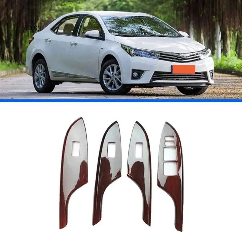 

AA-для TOYOTA Corolla 2007-2013 левый руль, 4 шт., деревянный АБС-пластик, переключатель подъема окна автомобиля, кнопки, накладка, аксессуар для стайлинга автомобиля