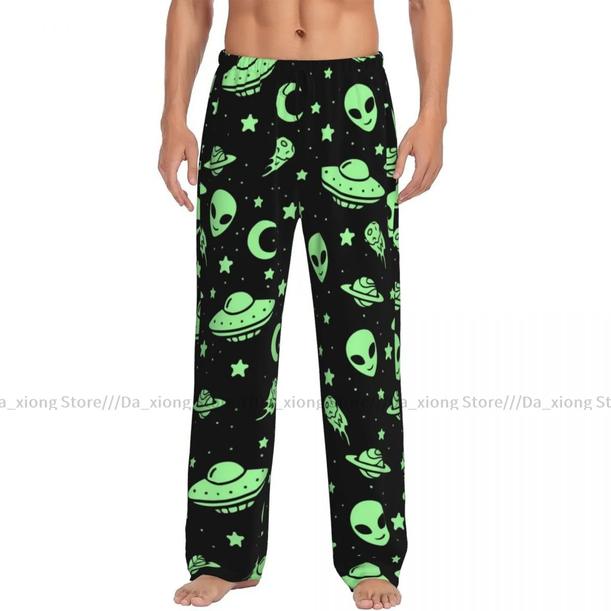 Pantalon de pyjama Alien Faces pour hommes, bas de sommeil pour hommes, Lounge FJM