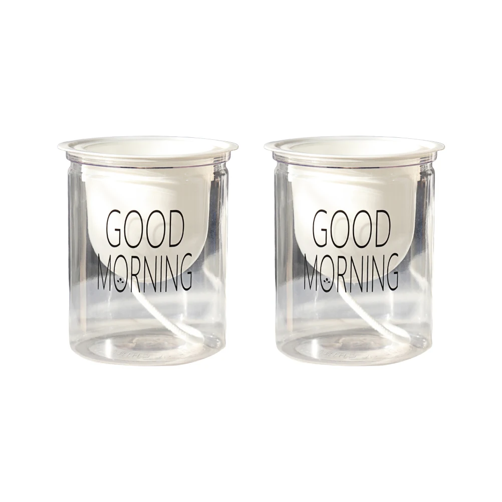 

2pcs Plastic Lazy Flower Pot Self Watering Planter Transparent Basket Cotton Rope Heat Resistant Durable Decorative Desk Pot For
